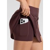 image:imageCRZ YOGA Butterlift High Side Slit Golf Skirts for Women  Aline Mini Tennis Casual Skort with Builtin Short LinerFudge Brown