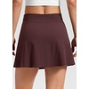 image:imageCRZ YOGA Butterlift High Side Slit Golf Skirts for Women  Aline Mini Tennis Casual Skort with Builtin Short LinerFudge Brown