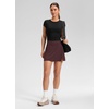 image:imageCRZ YOGA Butterlift High Side Slit Golf Skirts for Women  Aline Mini Tennis Casual Skort with Builtin Short LinerFudge Brown