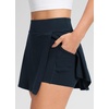 image:imageCRZ YOGA Butterlift High Side Slit Golf Skirts for Women  Aline Mini Tennis Casual Skort with Builtin Short LinerTrue Navy