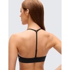 image:imageCRZ YOGA Butterluxe Soft Double Lined TBack Sports Bras for Women  V Neck Adjustable Strap Yoga Crop Top Casual Non PaddedBlack