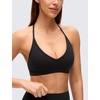 image:imageCRZ YOGA Butterluxe Soft Double Lined TBack Sports Bras for Women  V Neck Adjustable Strap Yoga Crop Top Casual Non PaddedBlack