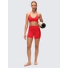 image:imageCRZ YOGA Butterluxe Soft Double Lined TBack Sports Bras for Women  V Neck Adjustable Strap Yoga Crop Top Casual Non PaddedDeep Red