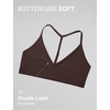 image:imageCRZ YOGA Butterluxe Soft Double Lined TBack Sports Bras for Women  V Neck Adjustable Strap Yoga Crop Top Casual Non PaddedHot Fudge Brown