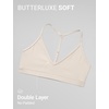 image:imageCRZ YOGA Butterluxe Soft Double Lined TBack Sports Bras for Women  V Neck Adjustable Strap Yoga Crop Top Casual Non PaddedMojave Tan