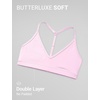 image:imageCRZ YOGA Butterluxe Soft Double Lined TBack Sports Bras for Women  V Neck Adjustable Strap Yoga Crop Top Casual Non PaddedVita Pink