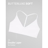 image:imageCRZ YOGA Butterluxe Soft Double Lined TBack Sports Bras for Women  V Neck Adjustable Strap Yoga Crop Top Casual Non PaddedWhite