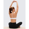 image:imageCRZ YOGA Butterluxe Soft Double Lined TBack Sports Bras for Women  V Neck Adjustable Strap Yoga Crop Top Casual Non PaddedWhite