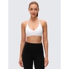 image:imageCRZ YOGA Butterluxe Soft Double Lined TBack Sports Bras for Women  V Neck Adjustable Strap Yoga Crop Top Casual Non PaddedWhite