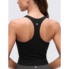 image:imageCRZ YOGA Butterluxe V Neck Racerback Crop Tank Tops for Women  Wireless Padded Yoga Longline Sports BraBlack
