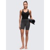 image:imageCRZ YOGA Butterluxe V Neck Racerback Crop Tank Tops for Women  Wireless Padded Yoga Longline Sports BraBlack
