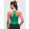 image:imageCRZ YOGA Butterluxe V Neck Racerback Crop Tank Tops for Women  Wireless Padded Yoga Longline Sports BraCascadia Green