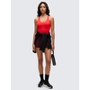 image:imageCRZ YOGA Butterluxe V Neck Racerback Crop Tank Tops for Women  Wireless Padded Yoga Longline Sports BraDeep Red