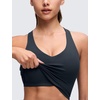 image:imageCRZ YOGA Butterluxe V Neck Racerback Crop Tank Tops for Women  Wireless Padded Yoga Longline Sports BraTrue Navy