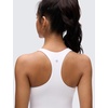 image:imageCRZ YOGA Butterluxe V Neck Racerback Crop Tank Tops for Women  Wireless Padded Yoga Longline Sports BraWhite