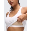 image:imageCRZ YOGA Butterluxe V Neck Racerback Crop Tank Tops for Women  Wireless Padded Yoga Longline Sports BraWhite