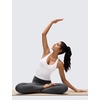 image:imageCRZ YOGA Butterluxe V Neck Racerback Crop Tank Tops for Women  Wireless Padded Yoga Longline Sports BraWhite