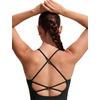 image:imageCRZ YOGA Criss Cross Back Tankini Tops for Women  Padded V Neck Bathing Suit Crop Swim TankBlack