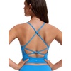 image:imageCRZ YOGA Criss Cross Back Tankini Tops for Women  Padded V Neck Bathing Suit Crop Swim TankMadagascar Blue