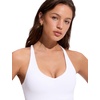 image:imageCRZ YOGA Criss Cross Back Tankini Tops for Women  Padded V Neck Bathing Suit Crop Swim TankWhite