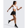 image:imageCRZ YOGA Mid Rise Half Split Athletic Shorts for Women 25 Dolphin Quick Dry for Gym Running Workout TrackBlack