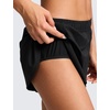 image:imageCRZ YOGA Mid Rise Half Split Athletic Shorts for Women 25 Dolphin Quick Dry for Gym Running Workout TrackBlack