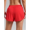 image:imageCRZ YOGA Mid Rise Half Split Athletic Shorts for Women 25 Dolphin Quick Dry for Gym Running Workout TrackDeep Red