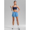image:imageCRZ YOGA Mid Rise Half Split Athletic Shorts for Women 25 Dolphin Quick Dry for Gym Running Workout TrackParty Blue