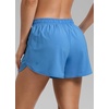 image:imageCRZ YOGA Mid Rise Half Split Athletic Shorts for Women 25 Dolphin Quick Dry for Gym Running Workout TrackParty Blue