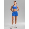 image:imageCRZ YOGA Mid Rise Half Split Athletic Shorts for Women 25 Dolphin Quick Dry for Gym Running Workout TrackSparkle Blue