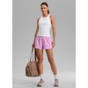 image:imageCRZ YOGA Mid Rise Half Split Athletic Shorts for Women 25 Dolphin Quick Dry for Gym Running Workout TrackVita Pink