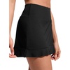 image:imageCRZ YOGA Ruffle Swim Skirt for Women  High Waisted Tummy Control Bathing Suit Bikini Bottoms SkortsBlack