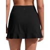 image:imageCRZ YOGA Ruffle Swim Skirt for Women  High Waisted Tummy Control Bathing Suit Bikini Bottoms SkortsBlack