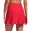 image:imageCRZ YOGA Ruffle Swim Skirt for Women  High Waisted Tummy Control Bathing Suit Bikini Bottoms SkortsDeep Red
