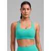 image:imageCRZ YOGA SculptAir Wide Straps Cross Back Sports Bras for Women  U Neck Medium Impact Wireless Padded Workout TopAtlantis Green