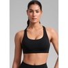 image:imageCRZ YOGA SculptAir Wide Straps Cross Back Sports Bras for Women  U Neck Medium Impact Wireless Padded Workout TopBlack