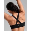 image:imageCRZ YOGA SculptAir Wide Straps Cross Back Sports Bras for Women  U Neck Medium Impact Wireless Padded Workout TopBlack