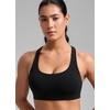 image:imageCRZ YOGA SculptAir Wide Straps Cross Back Sports Bras for Women  U Neck Medium Impact Wireless Padded Workout TopBlack