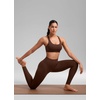 image:imageCRZ YOGA SculptAir Wide Straps Cross Back Sports Bras for Women  U Neck Medium Impact Wireless Padded Workout TopLava Brown