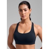 image:imageCRZ YOGA SculptAir Wide Straps Cross Back Sports Bras for Women  U Neck Medium Impact Wireless Padded Workout TopTrue Navy