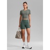 image:imageCRZ YOGA Secretsculpt Butterlift Biker Shorts Pockets 5  No Front Seam Womens High Waist Workout Booty Scrunch ButtDark Forest Green