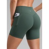 image:imageCRZ YOGA Secretsculpt Butterlift Biker Shorts Pockets 5  No Front Seam Womens High Waist Workout Booty Scrunch ButtDark Forest Green
