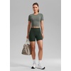 image:imageCRZ YOGA Secretsculpt Butterlift Biker Shorts Pockets 5  No Front Seam Womens High Waist Workout Booty Scrunch ButtLegend Green