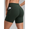 image:imageCRZ YOGA Secretsculpt Butterlift Biker Shorts Pockets 5  No Front Seam Womens High Waist Workout Booty Scrunch ButtLegend Green