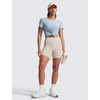 image:imageCRZ YOGA Secretsculpt Butterlift Biker Shorts Pockets 5  No Front Seam Womens High Waist Workout Booty Scrunch ButtMojave Tan