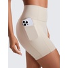image:imageCRZ YOGA Secretsculpt Butterlift Biker Shorts Pockets 5  No Front Seam Womens High Waist Workout Booty Scrunch ButtMojave Tan