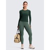 image:imageCRZ YOGA Secretsculpt Minor No Front Seam Leggings 25  Softretch High Waisted Womens Yoga Pants Buttery Soft Booty LiftingDark Forest Green