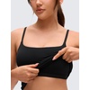 image:imageCRZ YOGA Softretch U Back Camisole Tank Tops for Women  Scoop Neck Padded Spaghetti Straps Soft Yoga Crop TopBlack