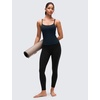 image:imageCRZ YOGA Softretch U Back Camisole Tank Tops for Women  Scoop Neck Padded Spaghetti Straps Soft Yoga Crop TopTrue Navy
