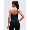 image:imageCRZ YOGA Softretch U Back Camisole Tank Tops for Women  Scoop Neck Padded Spaghetti Straps Soft Yoga Crop TopTrue Navy